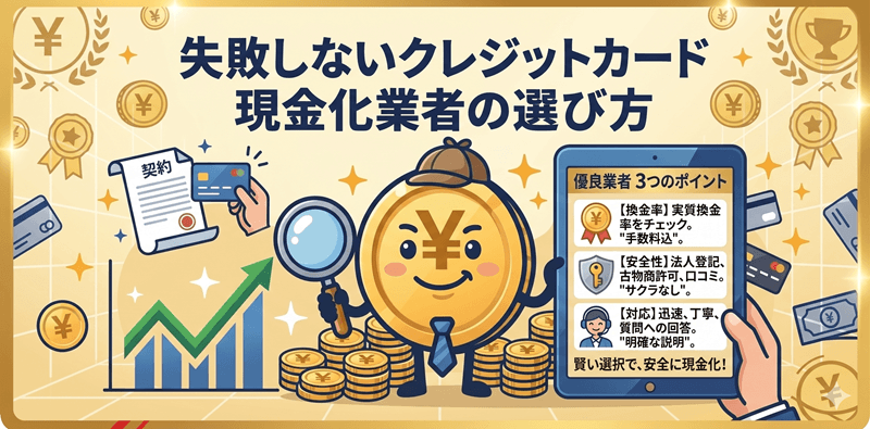 クレジットカード現金化業者の選び方